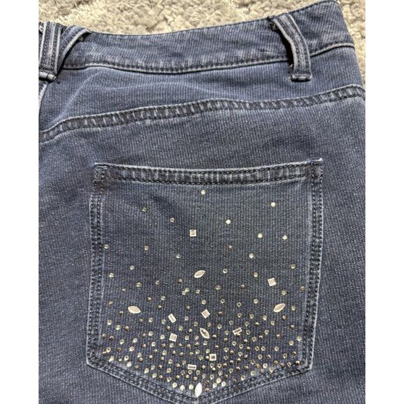 Quacker Factory Dream Jeannes Straight Leg Jeans Embellished Pocket 8 30x31 - Picture 4 of 10